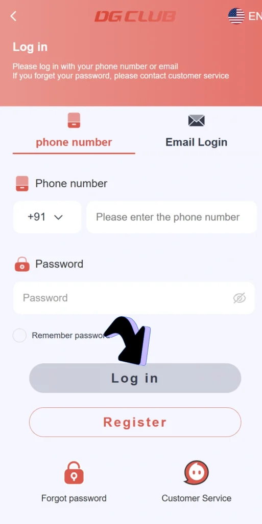 DG Club Login